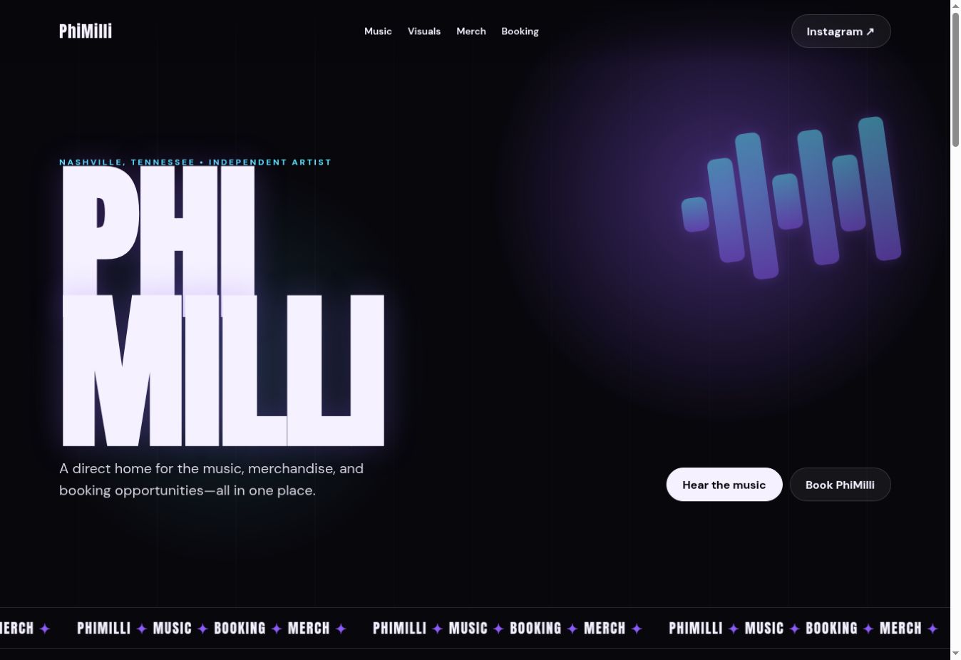 PhiMilli — Artist Website Demo